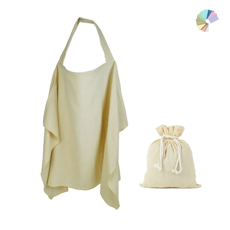 Beige nursing cover with storage pouch