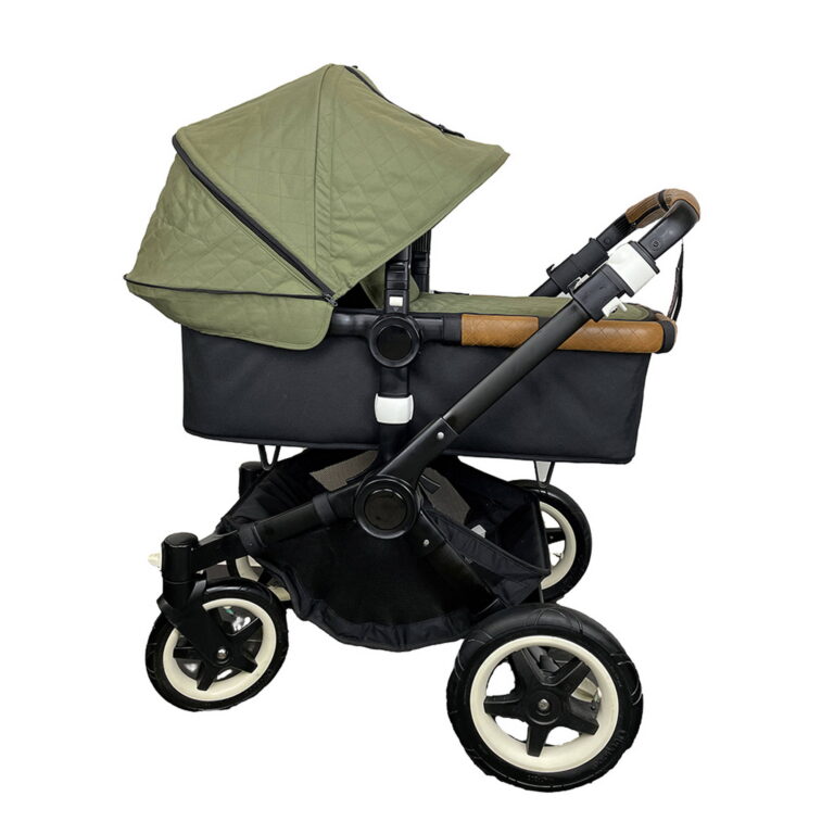 Bugaboo Buffalo sun canopy and crib cover in khaki leather