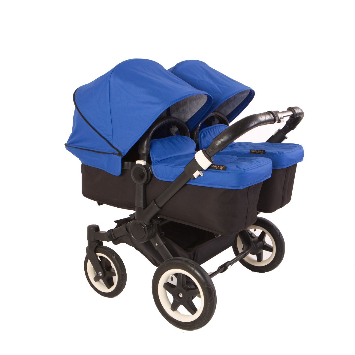 Bugaboo Donkey Twin zonnekap en wiegdekje canvasstof koningsblauw