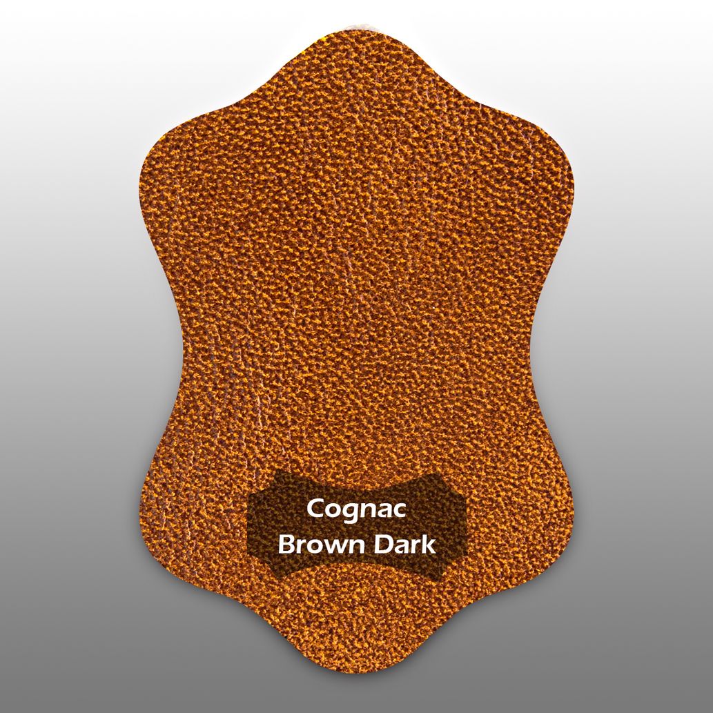 Kleurstaal lamsleer cognac brown dark